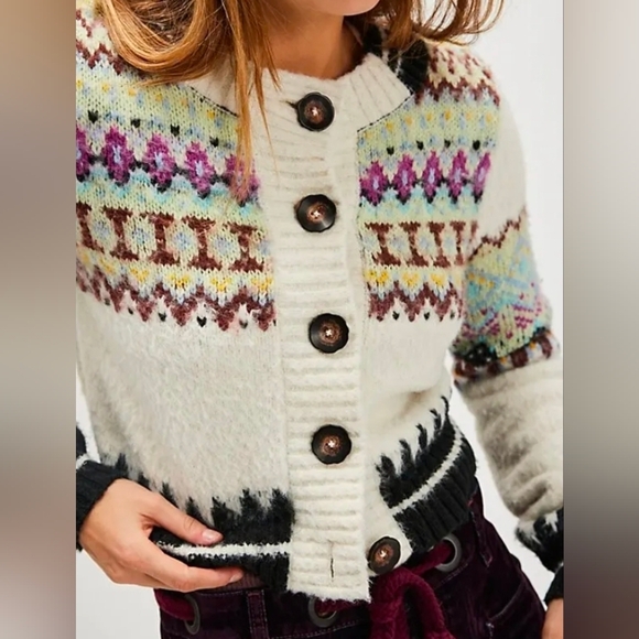 Free People Sweaters - NWOT | Free People Millie Cardi | Oatmeal Combo XS